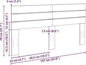 tömör tölgyfa fejtámla 135 cm