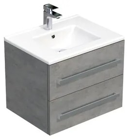 SAT Cube Way Fürdőszobaszekrény mosdóval 60x53x46 cm beton matt CUBE46602BEMOD