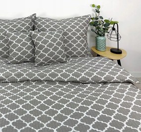 Ágyneműhuzat Extra marokkói lóhere marokkói szürke 160x200 geometrikus