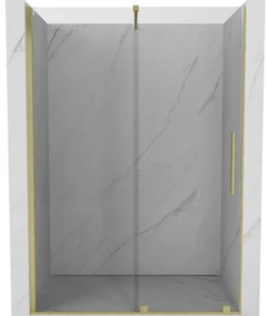 Mexen Velar, nyitható tolóajtó 160x200 cm, 8mm átlátszó üveg, arany matt, 871-160-000-01-55