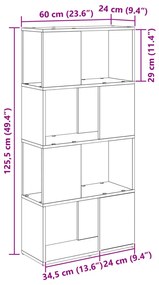 Tárolóegység Régi fa MDF 60 x 24 x 124 cm Tárolóegység