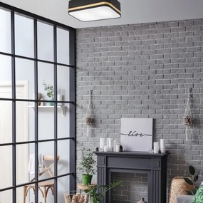 Mennyezeti lámpa SIRJA SQUARE STRIPE 2xE27/15W/230V fekete/arany