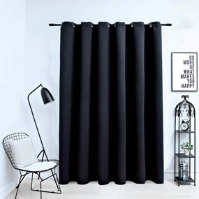 vidaXL fekete sötétítőfüggöny fémkarikákkal 290 x 245 cm