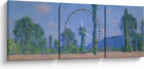 Kép - Claude Monet, Poppy Field (Giverny), reprodukciók (órával) (90x30 cm)