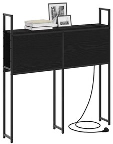 Tárolós Fejtámla Töltő Állomással Musta tammi 90 cm Faanyag