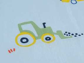 Gyermek pamut ágynemű MINI TRUCKS TALES kék, 100% pamut Ágyneműhuzat mérete: 70 x 80 cm | 140 x 200 cm