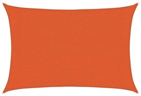 narancssárga négyszögletű HDPE napvitorla 160 g/m² 3x4,5 m