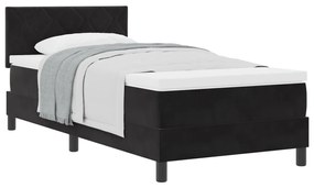 Boxspring Ágy Matracokkal Fekete 100x200 cm Bársony
