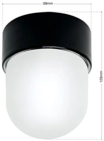 Orion - OSTIA mennyezeti lámpa 1xE27/40W/230V átm. 9,8 cm fekete