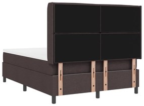 Boxspring Ágy Mattal és LED-del Sötétbarna 160x200 cm Szövet