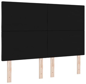 Fekete Gyémánt Blokk Kialakítású Fejtámla 140 cm Bársonyos