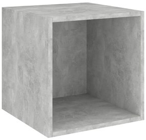 betonszürke szerelt fa fali szekrény 37 x 37 x 37 cm