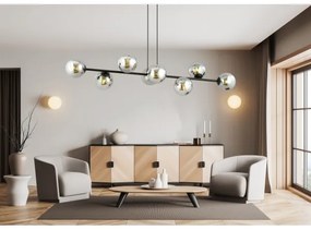 Csillár zsinóron ROSSI 8xE14/10W/230V fekete/szürke