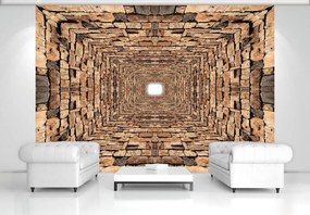 Fotótapéta - 3D-s kövek alagútja (152,5x104 cm)
