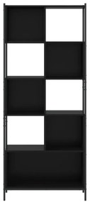 fekete szerelt fa könyvszekrény 72x28x172 cm