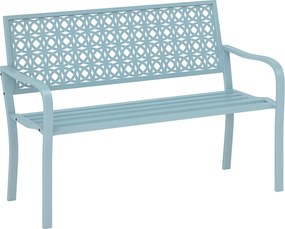 Outsunny 2-Személyes Kerti Pad, Időjárásálló Pad, Kerti Bútor Hátmasszázzsal és Karfákkal, Park Pad 240kg Teherbírással, Terasz Pad Teraszra, Kertbe,