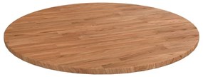 világosbarna kezelt tömör tölgyfa kerek asztallap Ø90x1,5 cm