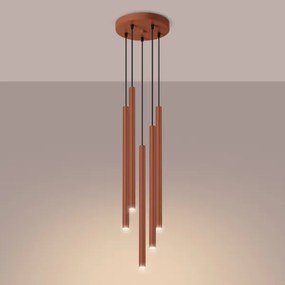 Sollux SL.1528 - Csillár zsinóron PASTELO 5xG9/8W/230V piros