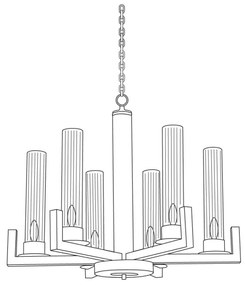 Kolarz 6009.80650 - Csillár láncon RAGGIO 6xE14/25W/230V ezüst