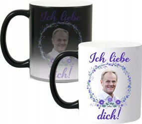 Mágikus bögre Eltűnő bögre Donald Tusk Ich liebe dich Vicces Ajándék