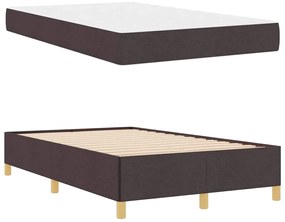 Boxrugós ágy Fehér és Sötétbarna 120 x 200 cm Poliészter