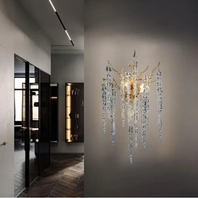 Fali kristály lámpa 3xG9/40W/230V Rózsaarany