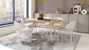 MAZZONI EXPORT IRIS Bézs (Basel 24 szövet)/bézs váz - MODERN KÁRPITOZOTT SZÉK BOHO STÍLUSÚ NAPPALIBA/ÉTKEZŐBE