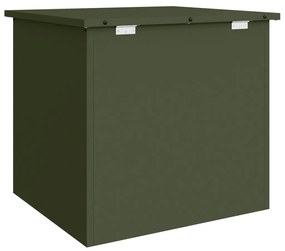 vidaXL Olíva Zöld Kültéri Tárolódoboz - 55 x 50,5 x 50 cm, hidegen hengerelt acélból készült.