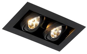 Modern beépített reflektor fekete 2-lámpás állítható - Oneon 70