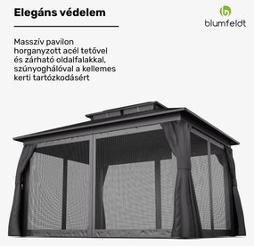 Blumfeldt ShadeFortress, pergola, 4 x 3 m, horganyzott acél tető, véd a nap, eső és a szél ellen