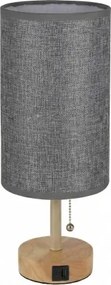 Brilagi - TABLON asztali lámpa USB-porttal 1xE27/25W/230V tölgy/bézs/szürke