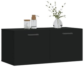 fekete szerelt fa faliszekrény 80 x 36,5 x 35 cm