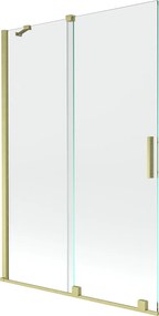 Mexen Velar, 2 szárnyas eltolható kádparaván 120 x 150 cm, 8mm átlátszó üveg, arany matt profil, 896-120-000-01-55