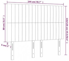 4 db fekete bársony fejtámla 72 x 5 x 78/88 cm