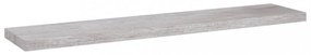 betonszürke MDF lebegő fali polc 120 x 23,5 x 3,8 cm