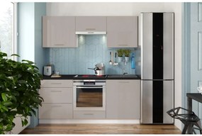 CELESTE 180 cm magasfényű, taupe színű konyhabútor