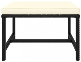 vidaXL 5 részes fekete polyrattan kerti bútorszett párnákkal