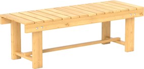 Outsunny Kerti Pad, 2-Fős Pad, Kültéri Bútor, Rusztikus Pad, Masszív Fa, Természetes, 110 x 38 x 35 cm | Aosom