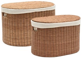 Rattan tárolókosár szett 2 db-os 50x36x32 cm Indali – Kave Home