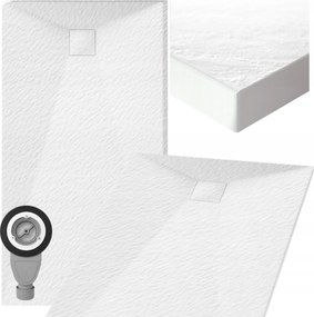 Zuhanytálca Kő szerkezet téglalap alakú 120x90 cm Fehér Teja