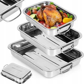 3x Britfanna Acél Britfanna sütőlap hal hús zöldség tészta