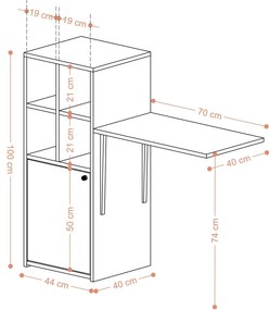 PC asztal Mixity (fehér + fekete). 1089379
