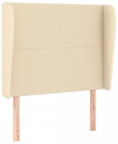 krémszínű szövet fejtámla szárnyakkal 103 x 23 x 118/128 cm
