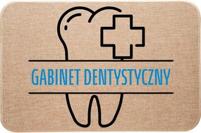 Lábtörlő lenvászon ajtó alá, nyomott mintával Fogorvosi rendelő