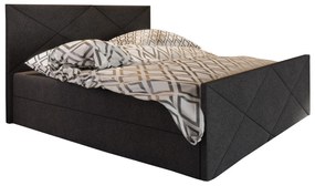 Franciaágy  Boxspring 140 cm Milagros 4 (fekete) (matraccal és tárolóhellyel). 1047260