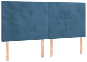 4 db sötétkék bársony fejtámla 80 x 5 x 78/88 cm
