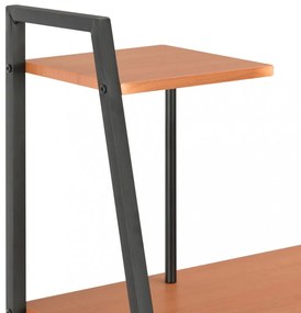 fekete és barna íróasztal polcrendszerrel 102 x 50 x 117 cm