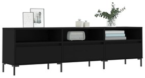 fekete szerelt fa TV-szekrény 150 x 30 x 44,5 cm