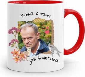 Donald Tusk Piros Bögre Platform Ajándék fényképes nyomtatással