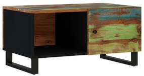 Tömör újrahasznosított és szerelt fa dohányzóasztal 80x50x40 cm